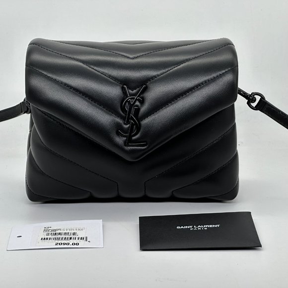 Saint Laurent YSL Monogram Toy LouLou Quilted Chevron Crossbody Bag - Picture 4 of 13